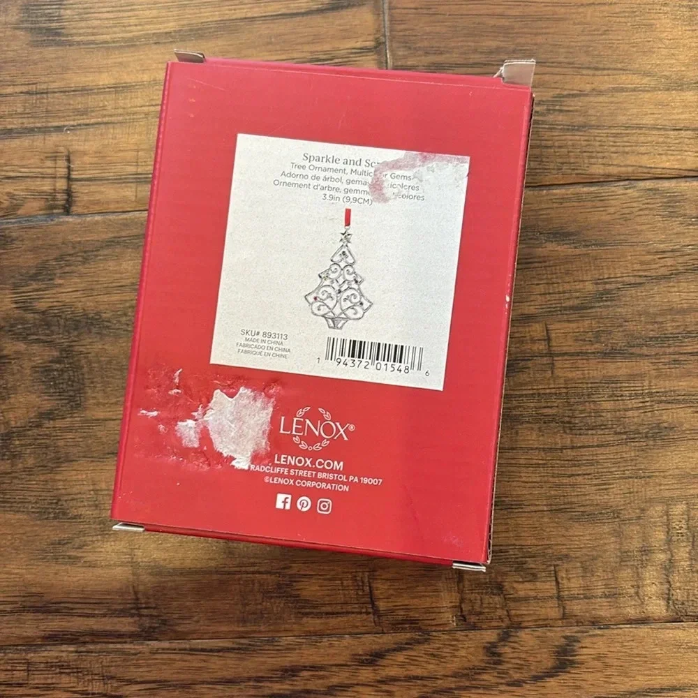 Lenox Sparkle and Scroll Multi-Crystal Tree Ornament
